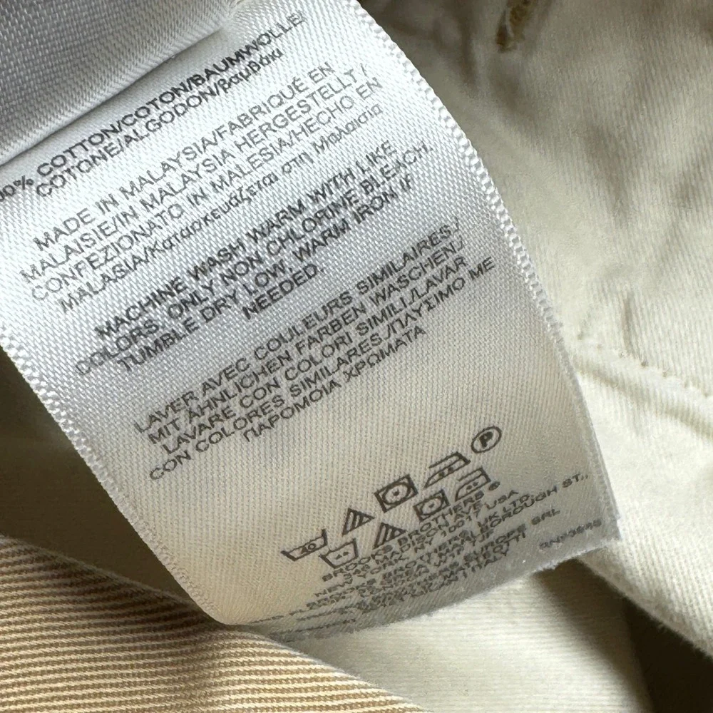Brooks Brothers Advantage Chino Hudson Pants Mens 35x30 Khaki Tan Cotton